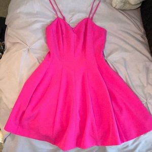 Fit flare barbie pink bebe dress